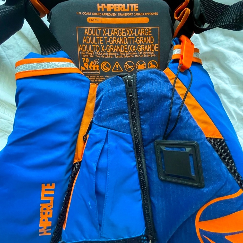 🧡 Hyperlite Life Jacket – Adult X-Large (US Coast Guard Approved)